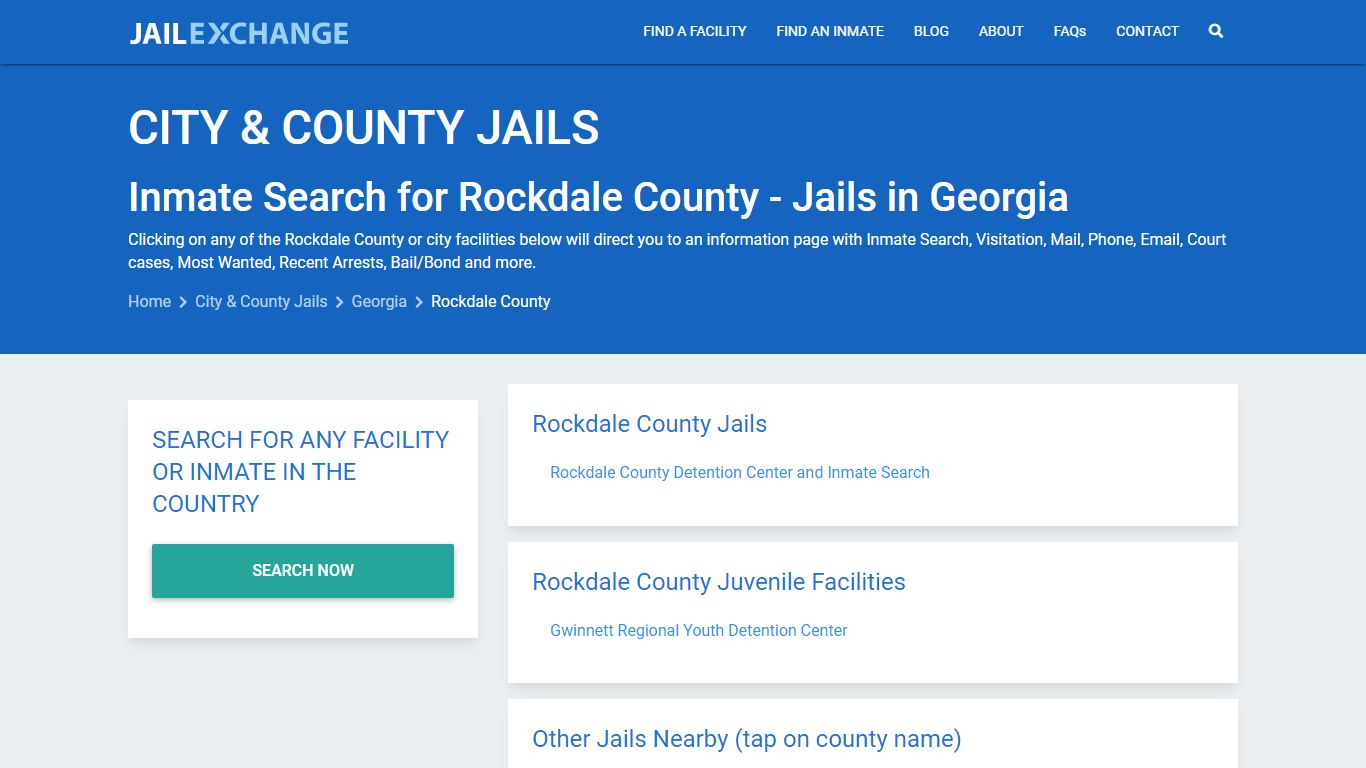 Inmate Search for Rockdale County | Jails in Georgia - Jail Exchange